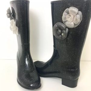 Chanel rain boots
